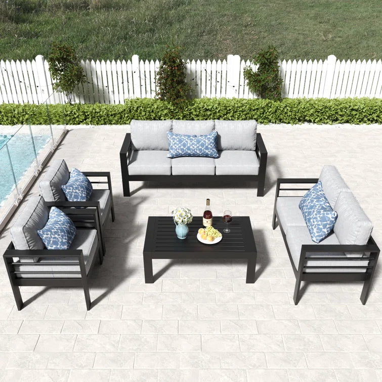 Furnishiaa 7-Seater Outdoor Iron Garden Sofa Set